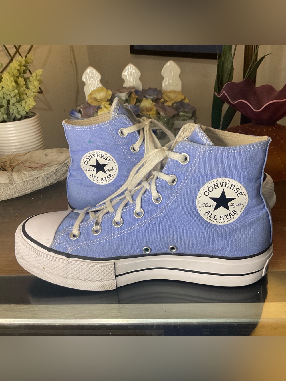 CONVERSE ALL STAR WOMENS LIFT PLATFORM SNEAKERS 8
